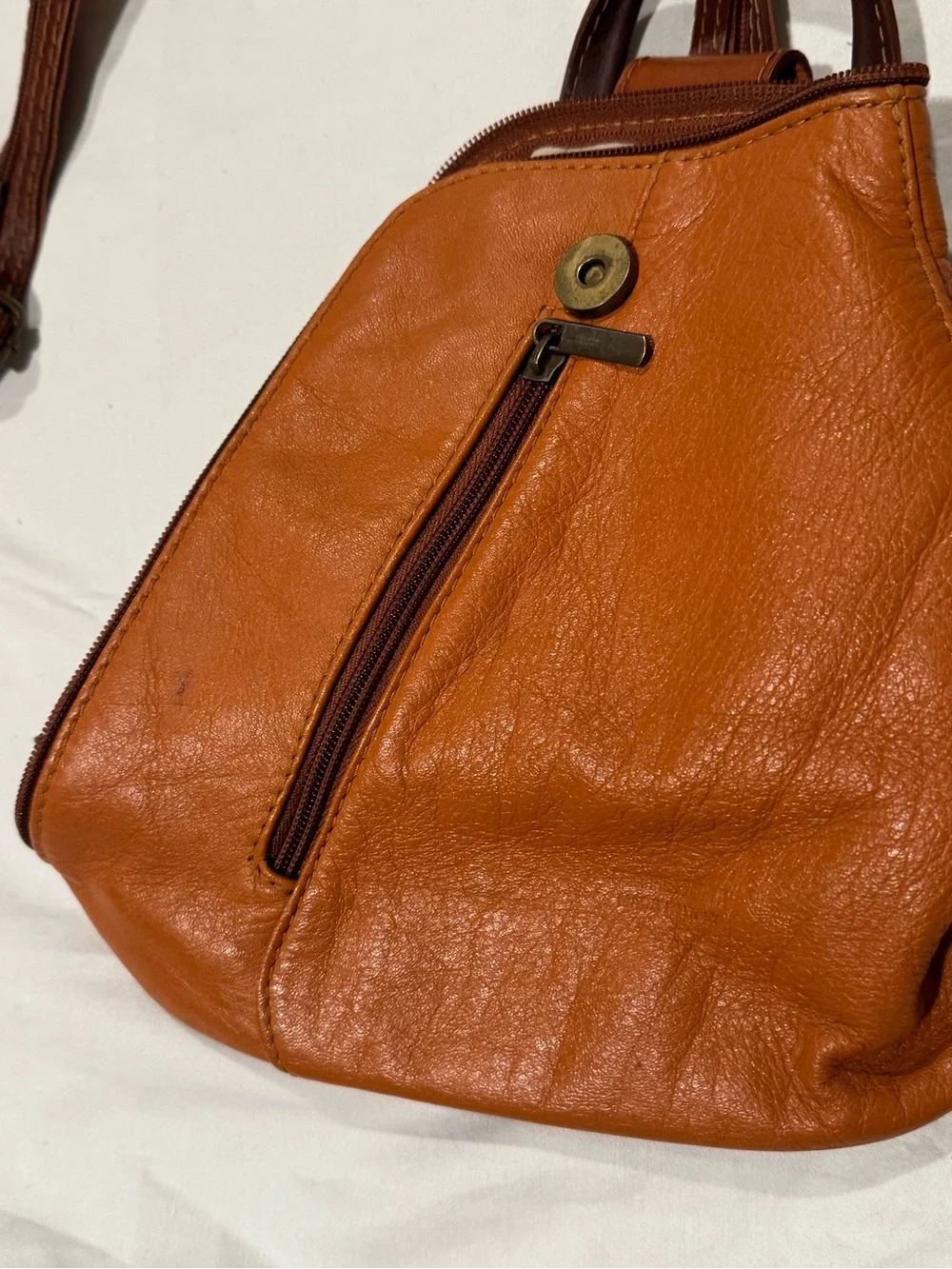 Vera Pelle Italian Leather Convertible Mini Backpack Bag - Easy DIY Restoration